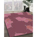 Patterned Blush Red Pink Novelty Rug in Family Room, pat2735