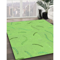 Patterned Green Rug, pat2736grn