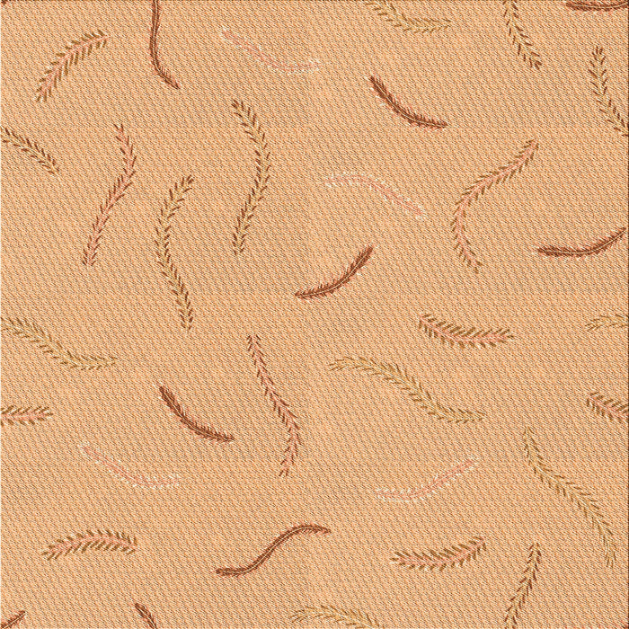 Round Machine Washable Transitional Orange Rug, wshpat2736org