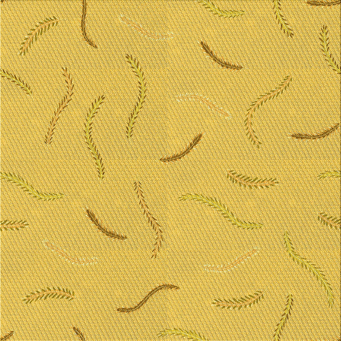 Round Patterned Yellow Rug, pat2736yw