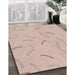 Machine Washable Transitional Orange Salmon Pink Rug in a Family Room, wshpat2736