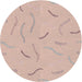 Sideview of Patterned Orange Salmon Pink Novelty Rug, pat2736