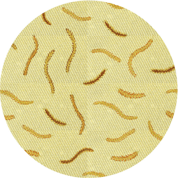 Square Machine Washable Transitional Yellow Rug in a Living Room, wshpat2737yw