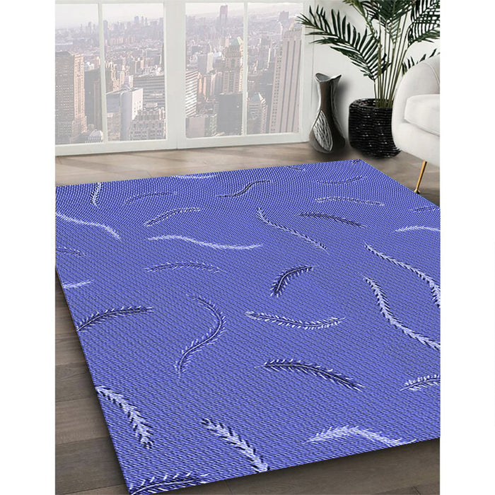 Machine Washable Transitional Light Slate Blue Rug in a Family Room, wshpat2738blu