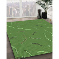 Patterned Seaweed Green Rug, pat2738grn