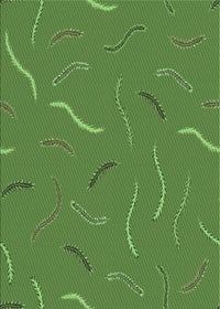 Machine Washable Transitional Seaweed Green Rug, wshpat2738grn