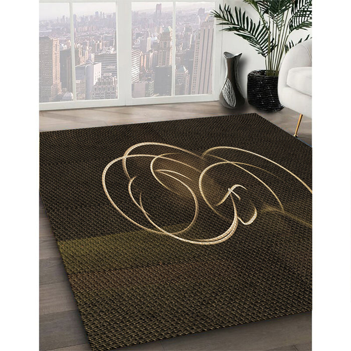 Machine Washable Transitional Black Rug in a Family Room, wshpat2739brn