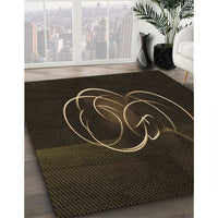 Patterned Black Rug, pat2739brn