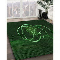 Patterned Green Rug, pat2739grn