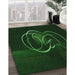 Patterned Green Rug in Family Room, pat2739grn