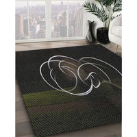 Patterned Black Novelty Rug, pat2739