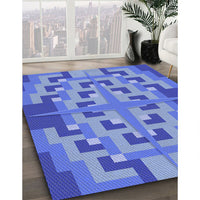 Patterned Sky Blue Rug, pat274blu