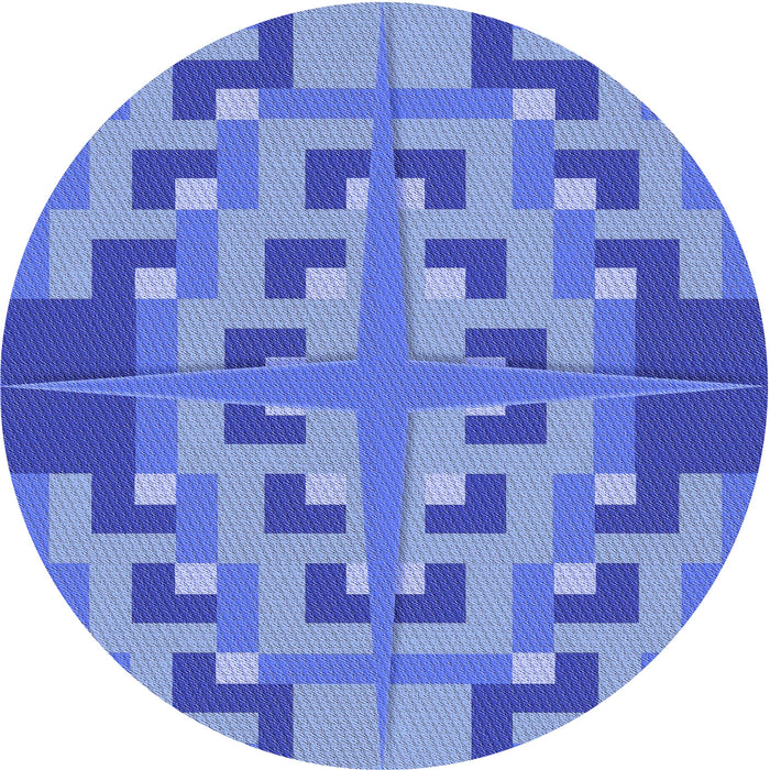 Square Patterned Sky Blue Rug, pat274blu