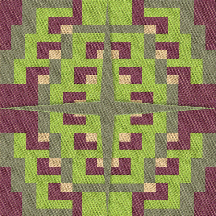 Round Patterned Pistachio Green Rug, pat274brn