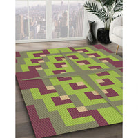 Patterned Pistachio Green Rug, pat274brn