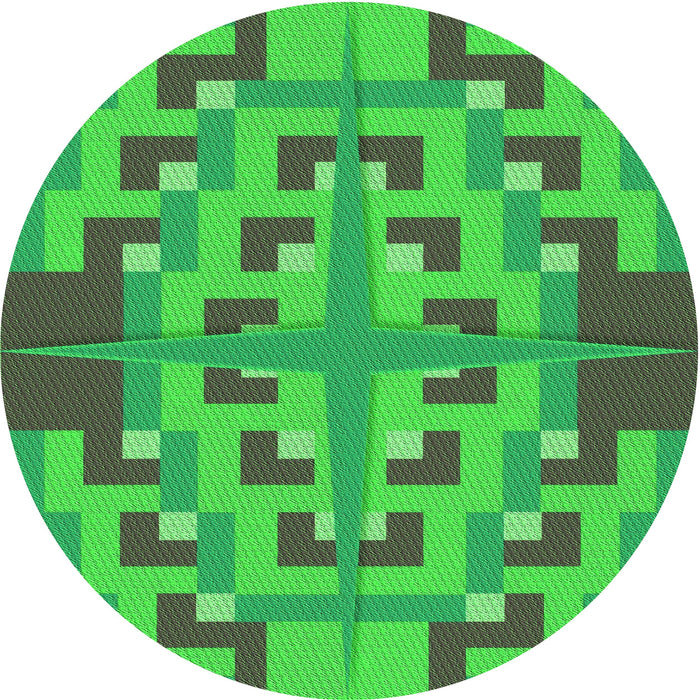 Square Patterned Forest Green Rug, pat274grn