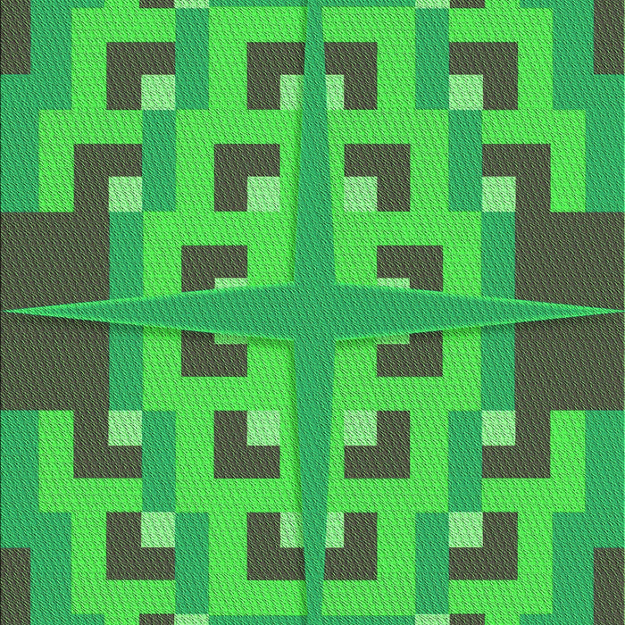 Machine Washable Transitional Forest Green Rug, wshpat274grn