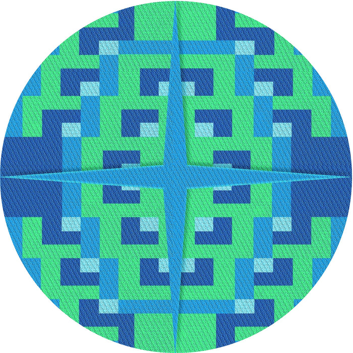 Square Patterned Blue Rug, pat274lblu