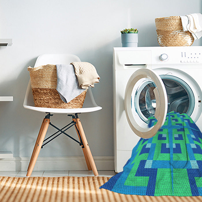 Machine Washable Transitional Blue Rug in a Washing Machine, wshpat274lblu