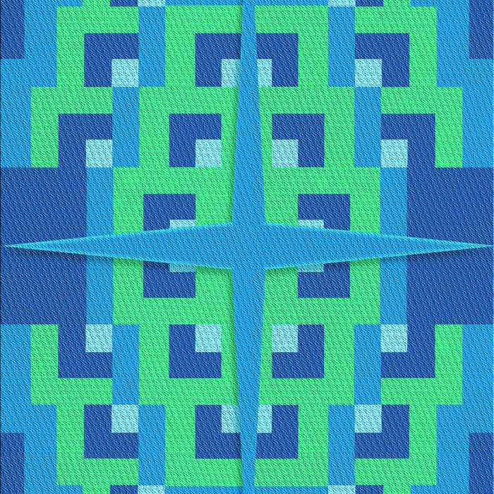 Machine Washable Transitional Blue Rug, wshpat274lblu