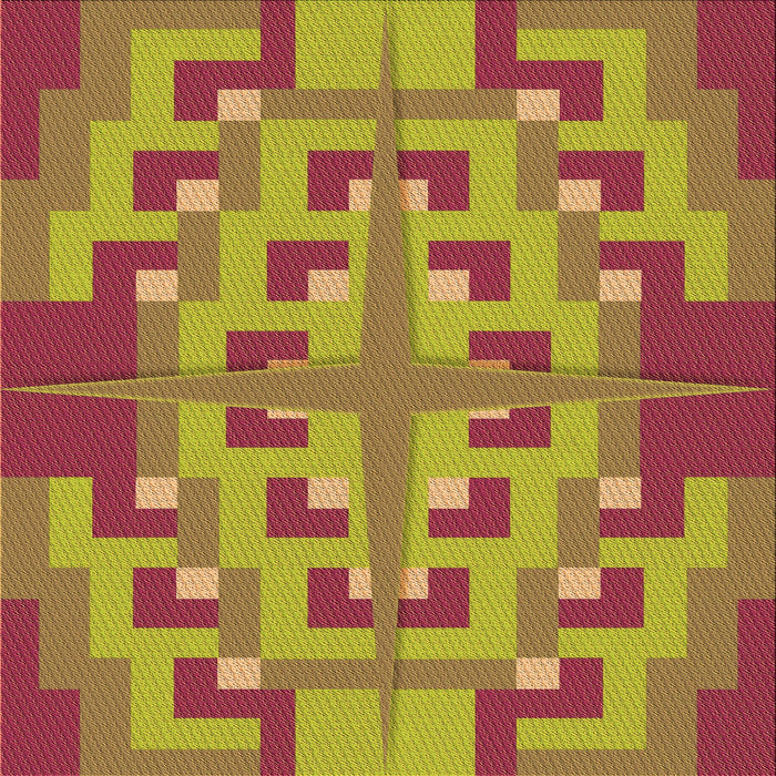 Round Patterned Red Rug, pat274org