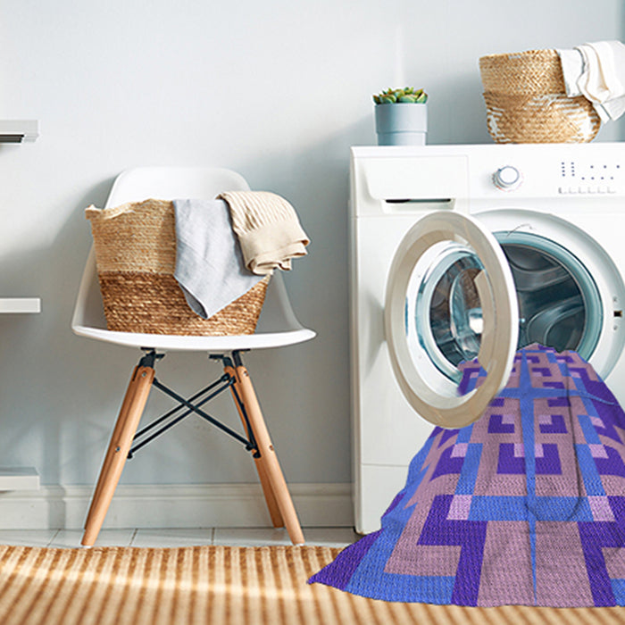 Machine Washable Transitional Purple Mimosa Purple Rug in a Washing Machine, wshpat274pur