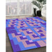 Patterned Purple Mimosa Purple Rug in Family Room, pat274pur