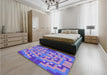 Patterned Purple Mimosa Purple Rug in a Bedroom, pat274pur