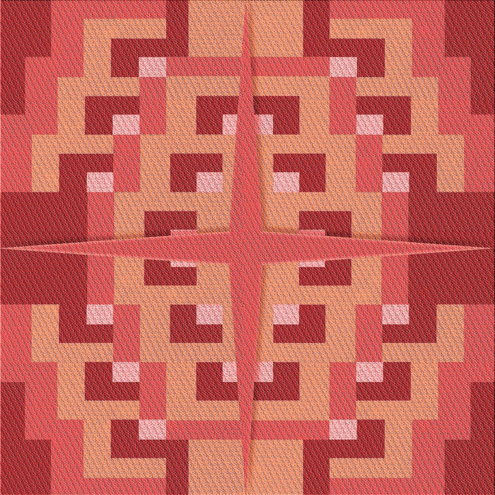 Round Patterned Red Rug, pat274rd