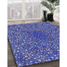 Machine Washable Transitional Sky Blue Rug in a Family Room, wshpat2740blu