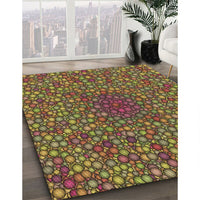 Patterned Caramel Brown Rug, pat2740brn