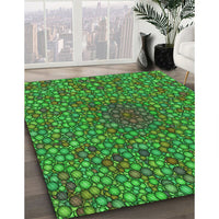 Patterned Neon Green Rug, pat2740grn