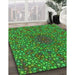 Patterned Neon Green Rug in Family Room, pat2740grn