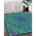 Patterned Blue Rug in Family Room, pat2740lblu