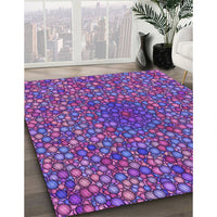 Patterned Dark Magenta Purple Rug, pat2740pur