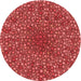 Square Patterned Red Rug, pat2740rd