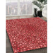 Machine Washable Transitional Red Rug in a Family Room, wshpat2740rd