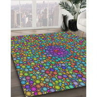 Patterned Green Modern Rug, pat2740