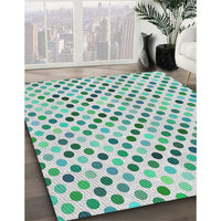 Patterned Green Novelty Rug, pat2741