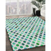 Patterned Green Novelty Rug in Family Room, pat2741