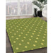 Machine Washable Transitional Pistachio Green Rug in a Family Room, wshpat2742brn