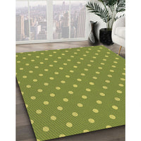 Patterned Pistachio Green Rug, pat2742brn