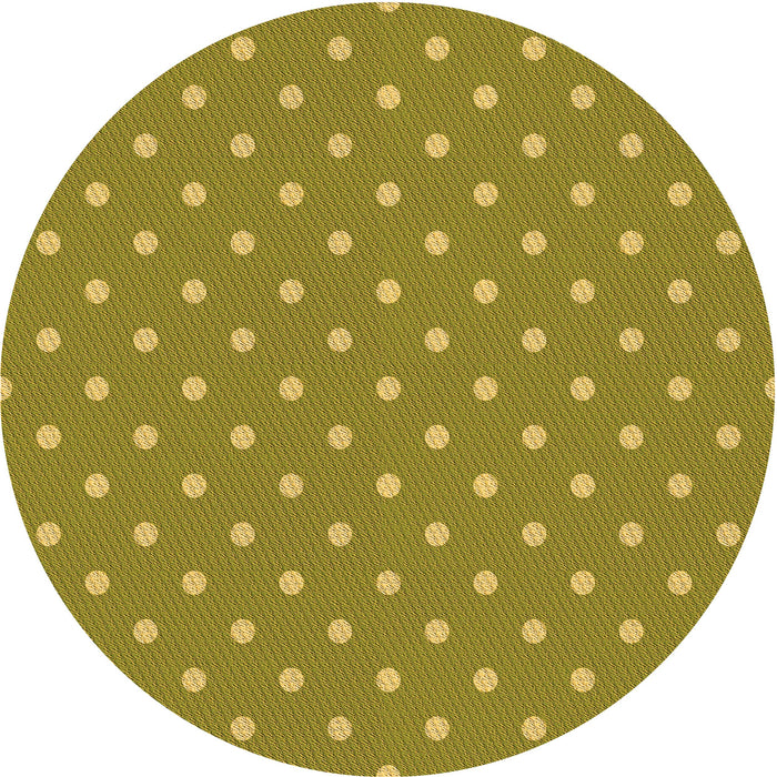 Square Patterned Dark Yellow Green Rug, pat2742org