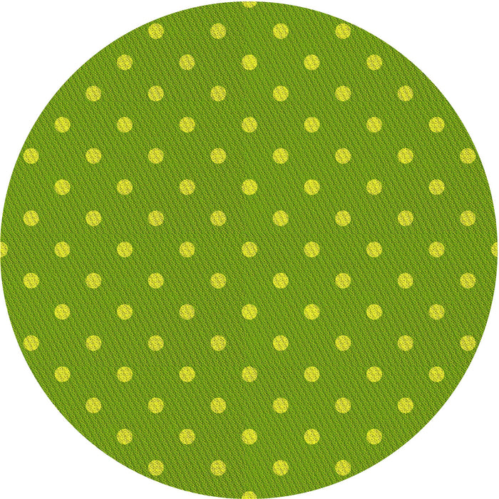Square Patterned Dark Lime Green Rug, pat2742yw