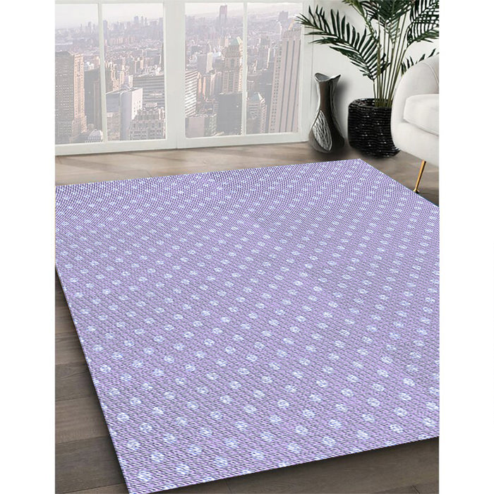 Patterned Purple Mimosa Purple Rug in Family Room, pat2743blu