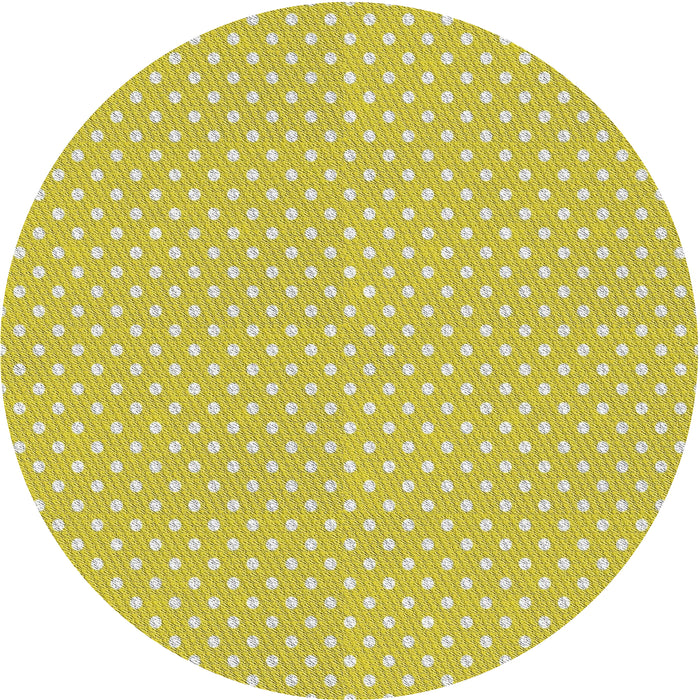 Sideview of Patterned Neon Yellow Novelty Rug, pat2743