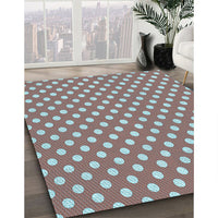 Patterned Sienna Brown Rug, pat2744lblu