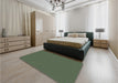 Patterned Green Rug in a Bedroom, pat2745grn