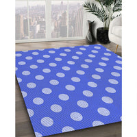 Patterned Sky Blue Rug, pat2746blu