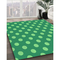 Patterned Neon Green Rug, pat2746grn